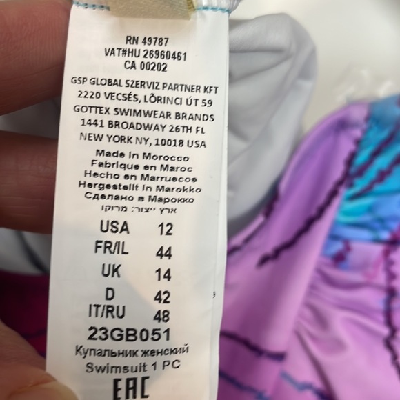 Gottex Swimwear Golden Asymmetric Floral One-Piece Swimsuit Size 12 - Picture 13 of 14